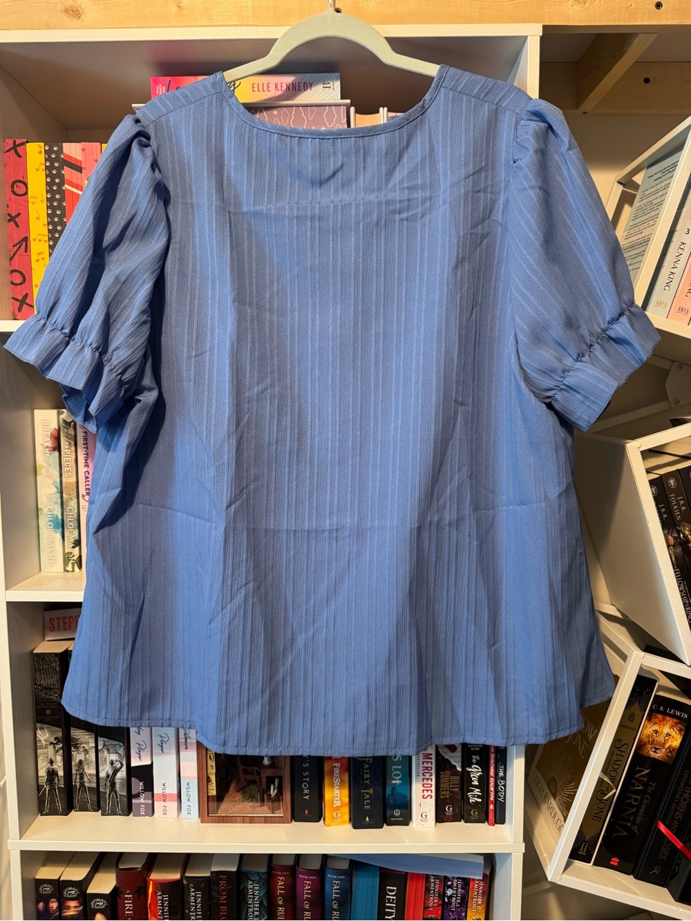 Blue Short Ruffle Sleeve Tunic - Picture 6 of 9